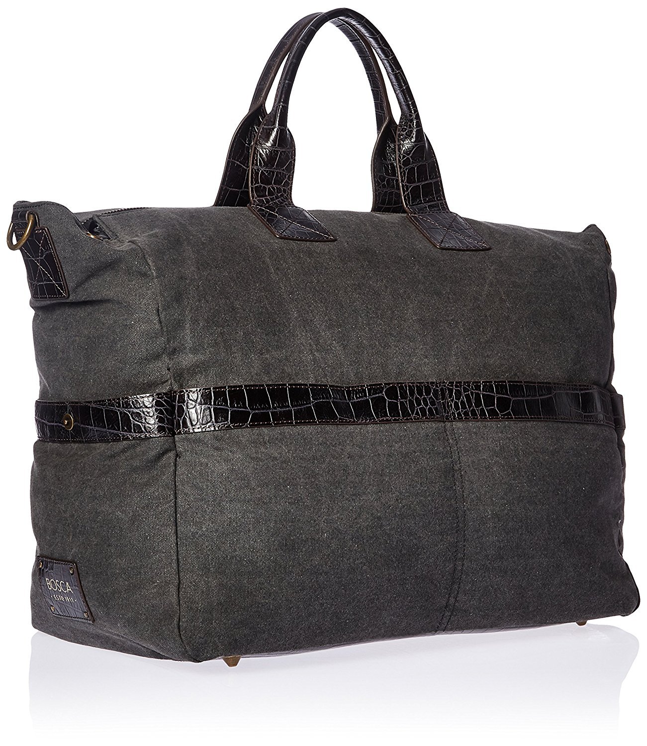 Bosca Field Collection EXCURSION Bag in GRAY w/ DARK BROWN BRAND NEW WITH TAGS!