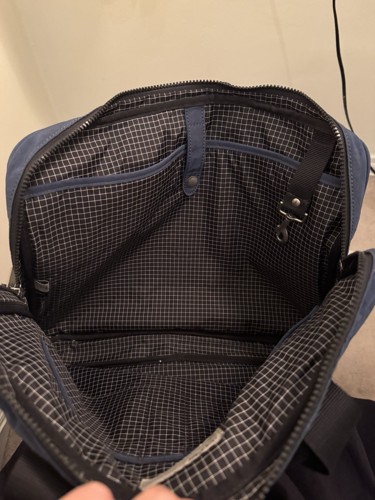 OG Washed Nylon Jack Spade Laptop Light Weight Brief Case Navy Blue With Strap