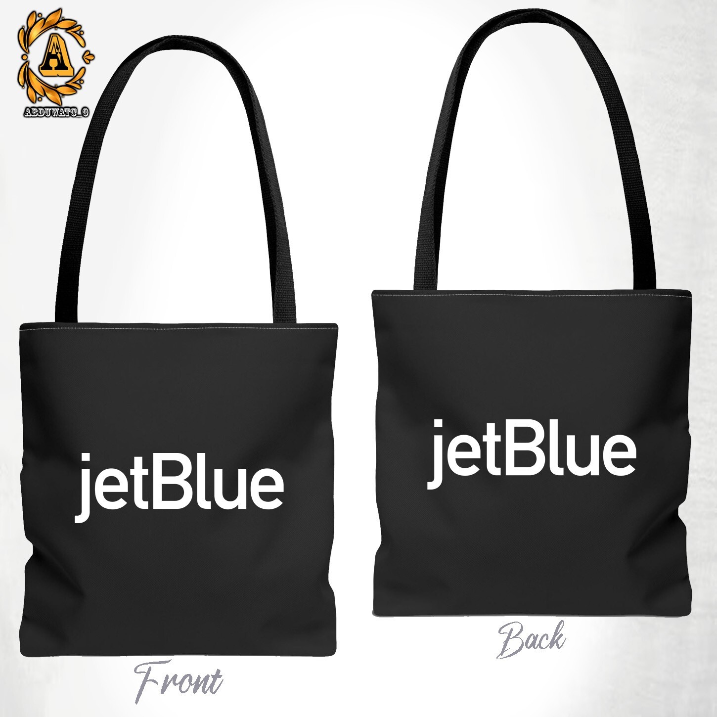 Jetblue Airlines Airways Logo Tote Bag Size 13″x13″ 16″x16″ Black/White
