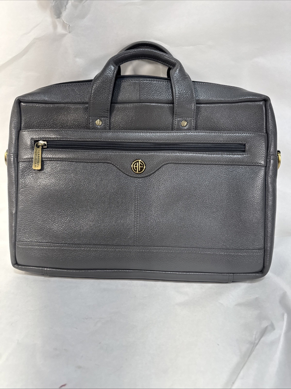 Hammonds Flycatcher Gray Genuine Leather Laptop Carry Case Bag ShA