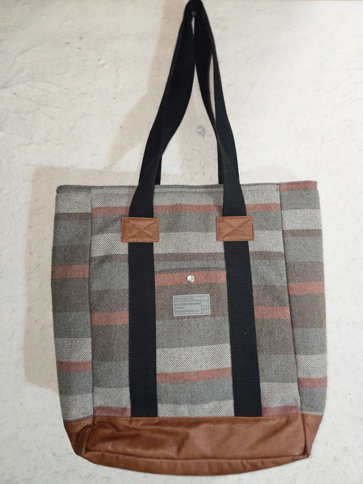 HEX Westmore MacBook Pro Tote Water Resistant Wool & Leather Design Shoulder Bag