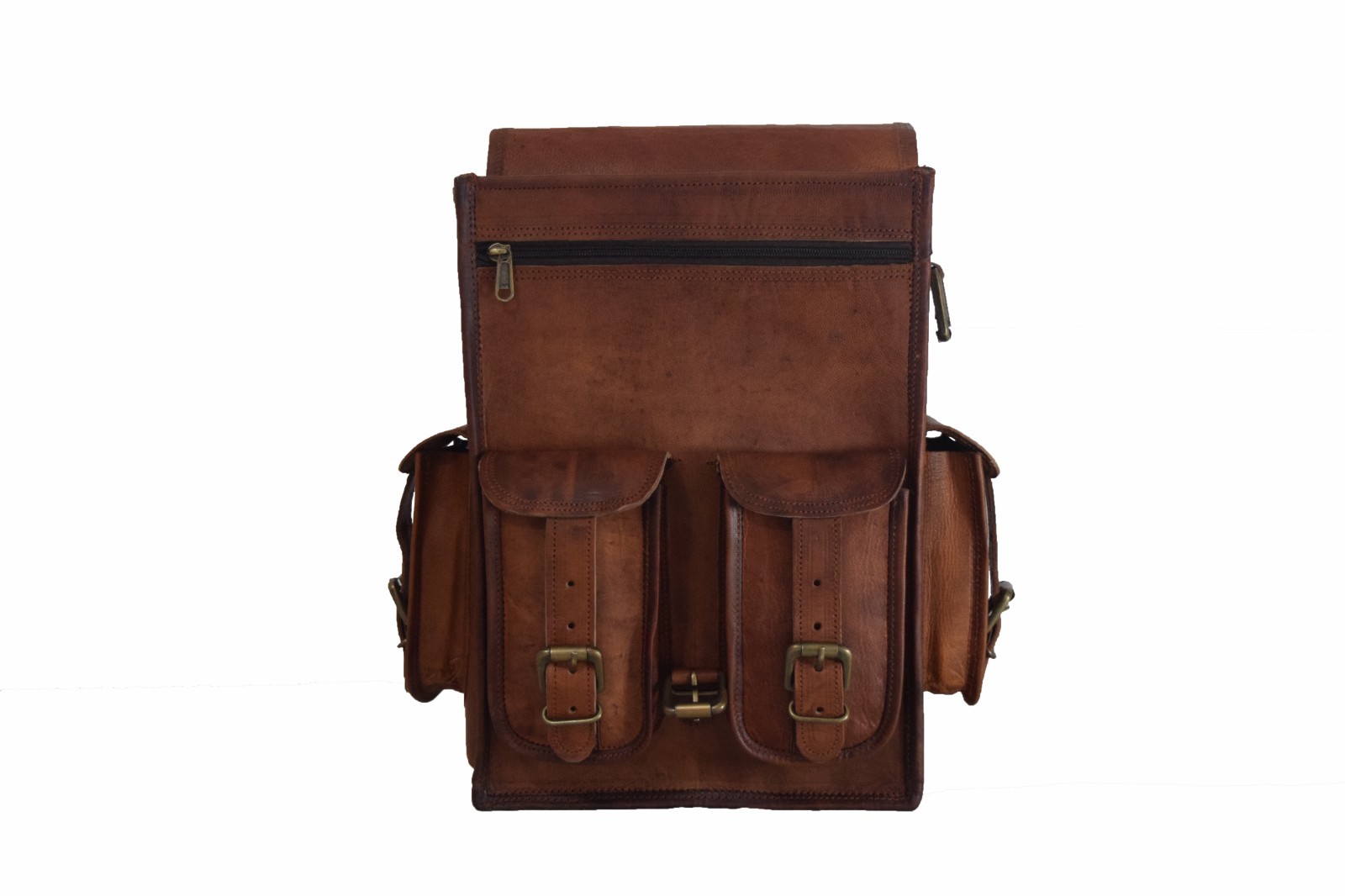 Leather Backpack Convertible Messenger Bag Laptop Satchel Rucksack Shoulder14 In