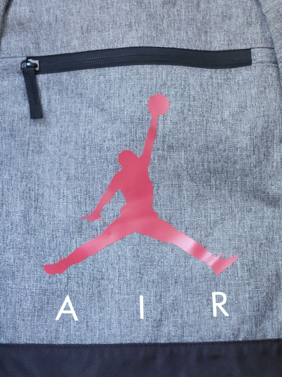 Air Jordan Gray/Black Backpack Bottle Pocket Zip Fits 15″ Laptop + Pouch