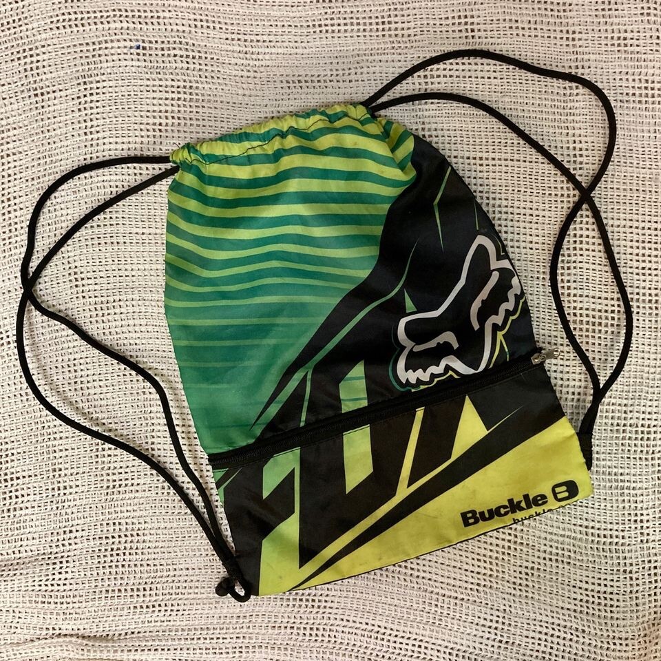 BUCKLE Backpack FOX Logo Ultra Lightweight Nylon LOGO Fox Green Yellow Unisex