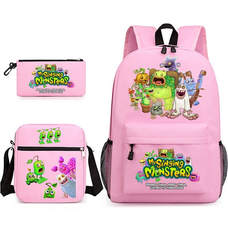 My Singing Monsters Backpack Satchel Shoulder Bag Pencil Case 3pcs kid gift