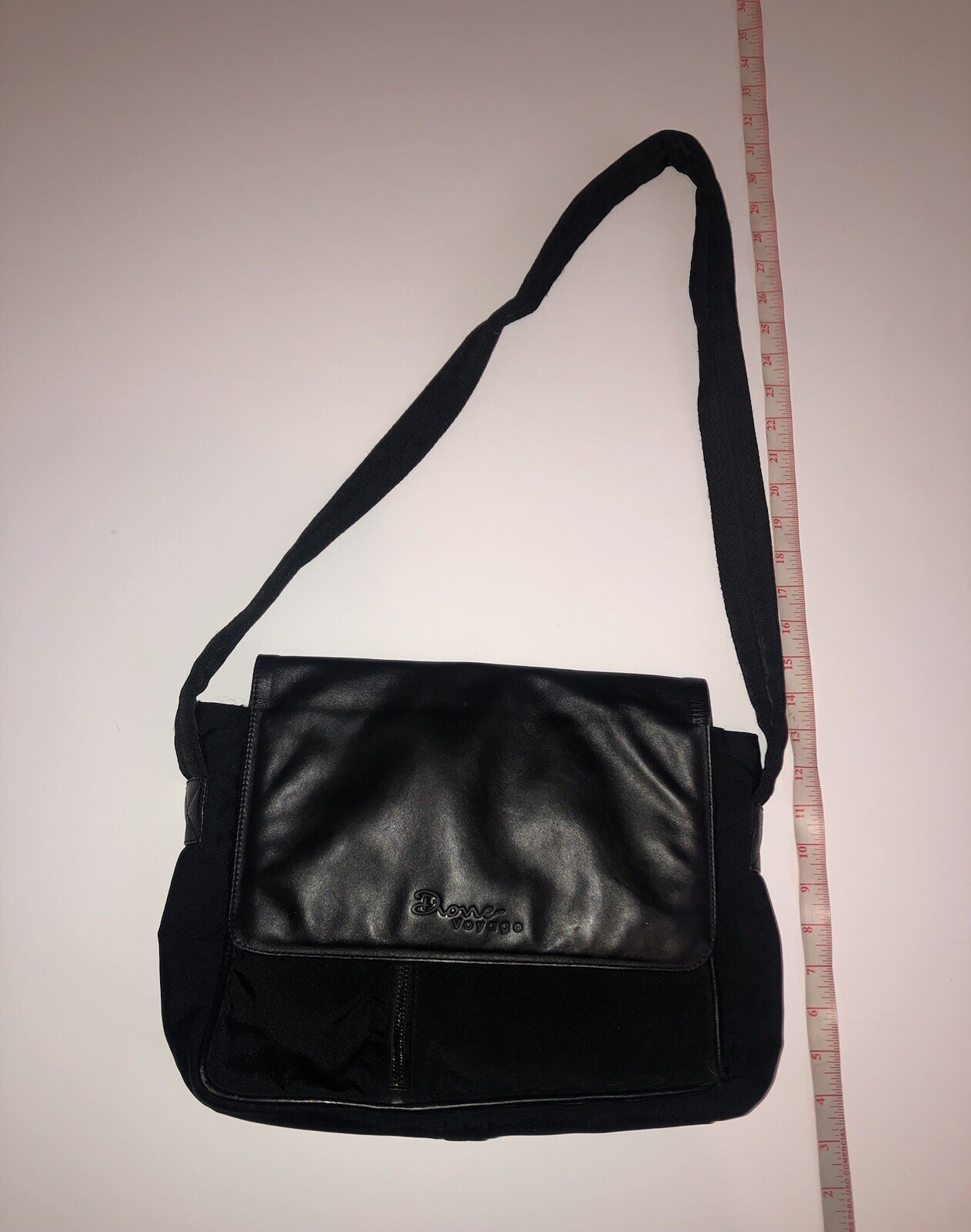 Unisex Messenger Bag Structured Sleek Onyx Vegan Leather Multi-Pocket Satchel