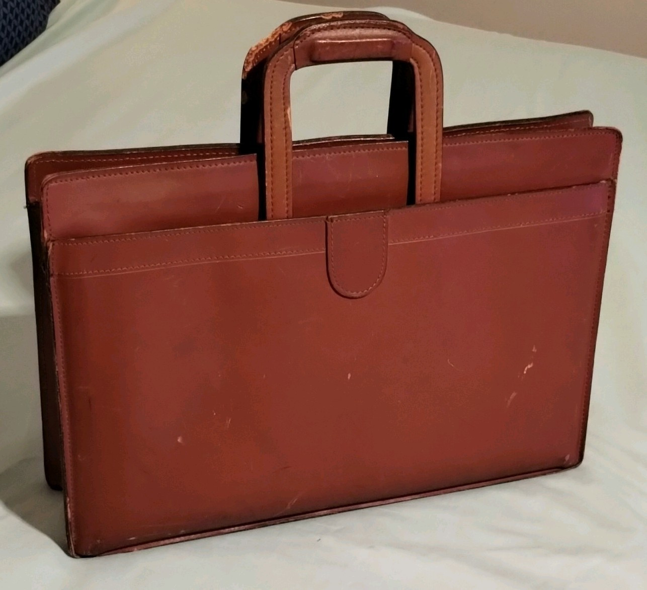 Hartmann Brown Zip Briefcase/Document Case Top Handle Inner Pockets Men’s