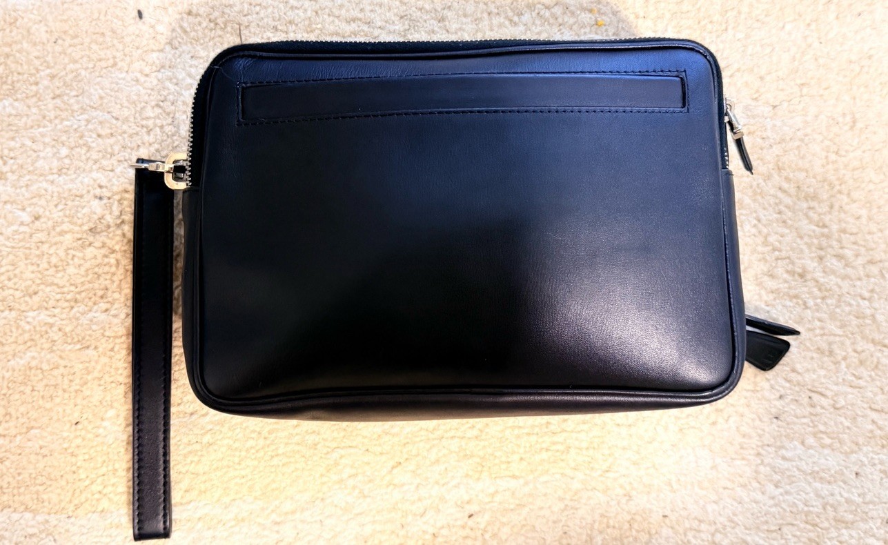 Bally Men’s Black Leather Portfolio Clutch Wallet Brand New Made In Spain