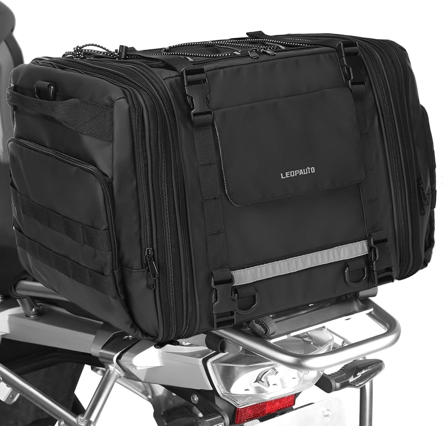 Motorcycle Tail Bag, 32-48L Waterproof Large Capacity Motorcycle Travel Lugga…