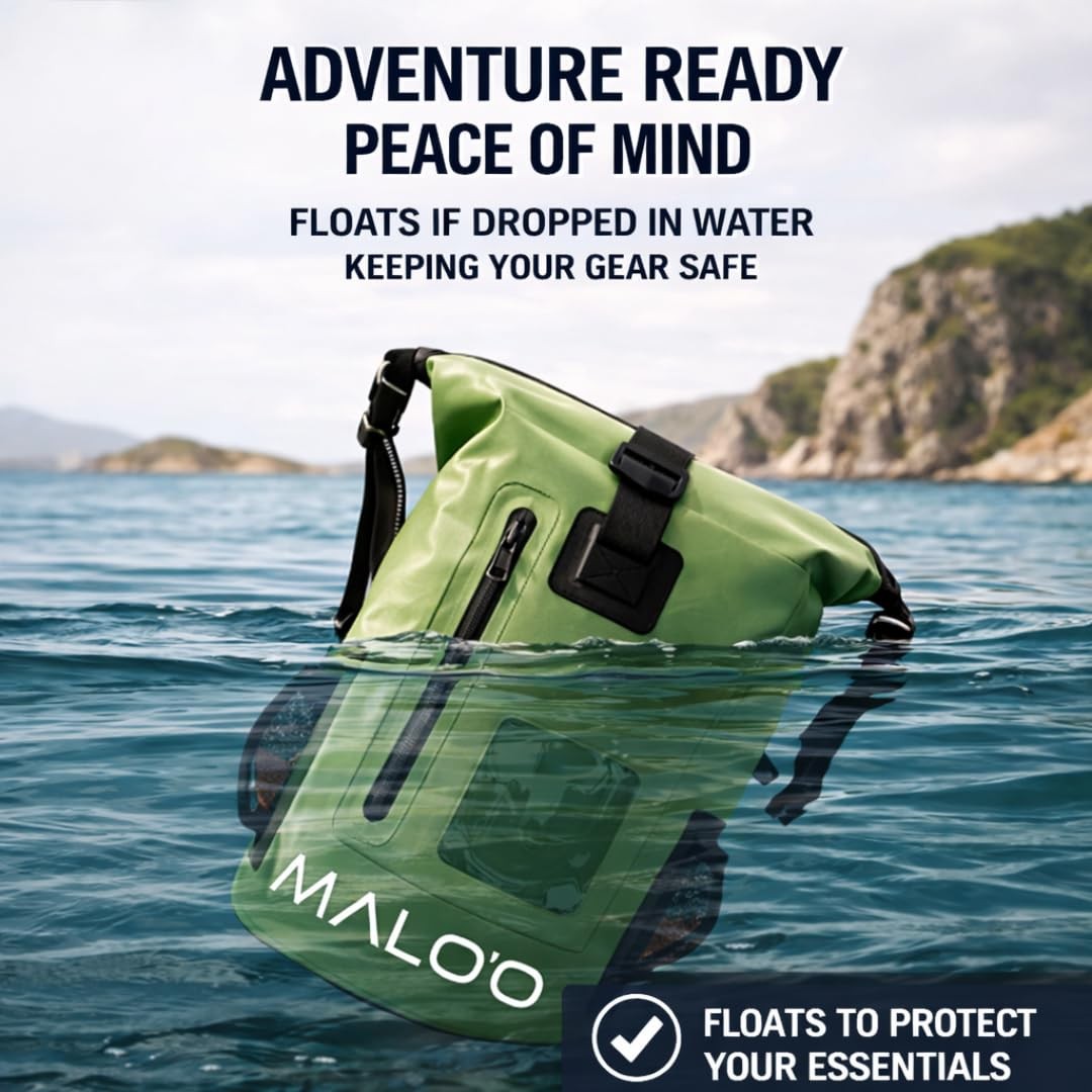 Malo’o 30L Waterproof Dry Bag Backpack – Roll Top Heavy Duty 500D PVC Dry Pac…