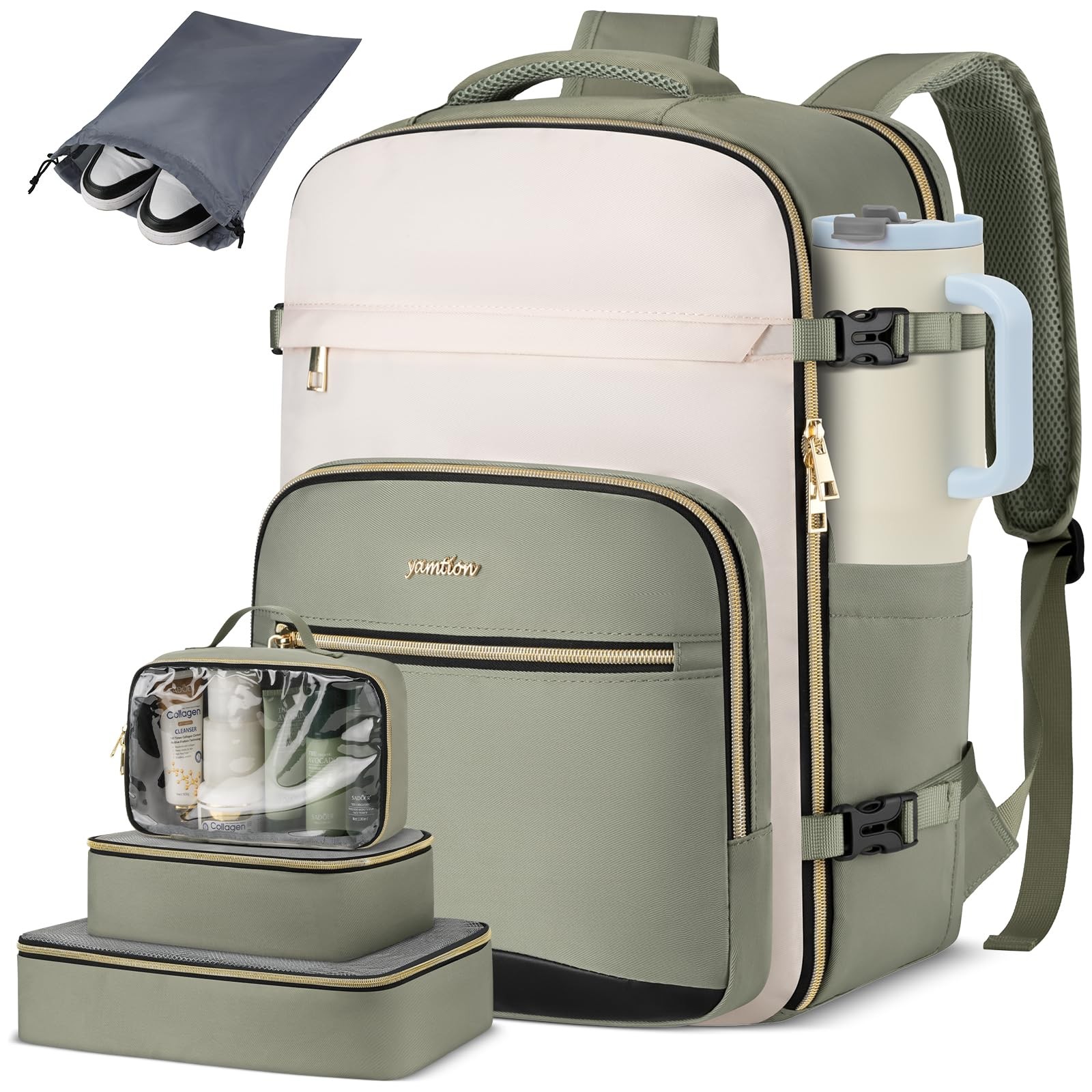 Mochila De Viaje 40L Con 4 Cubos De Embalaje Apta Para Avion Laptop 17