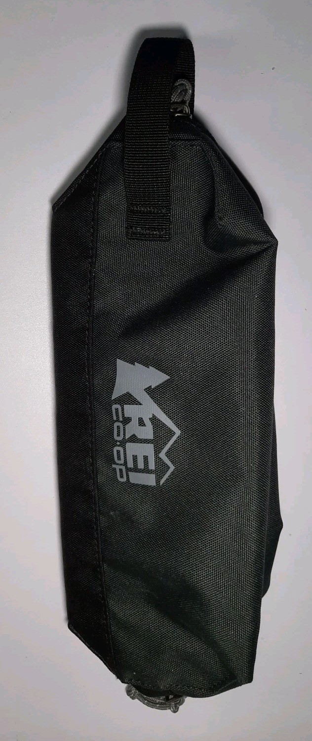 REI Co-Op Ripstop Travel Toiletry Bag Organizer Charcoal/Black Zip Pouch CLEAN