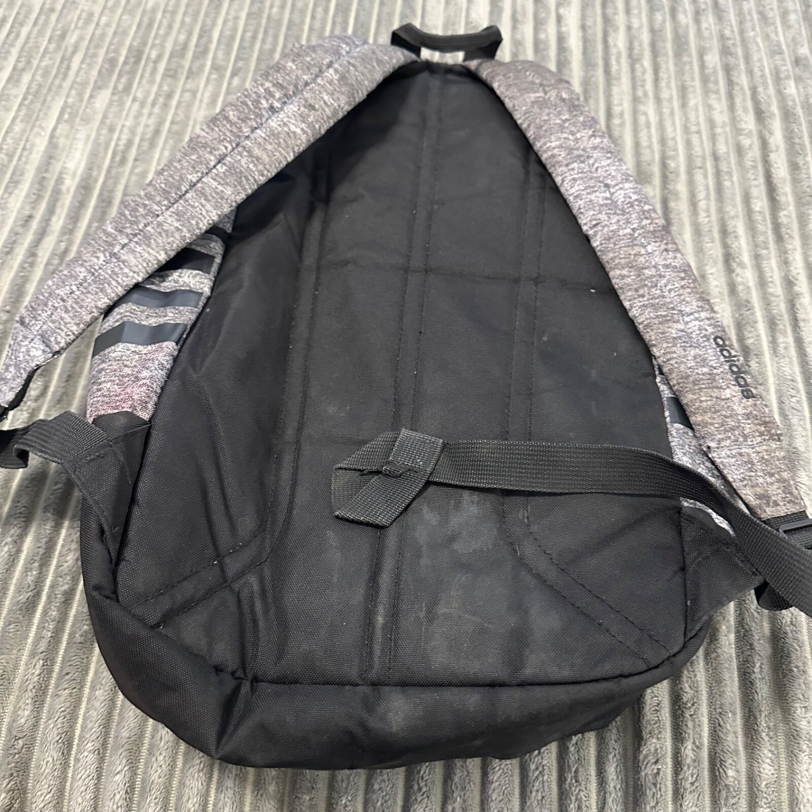 Adidas Classic 3 Stripes Core Backpack Medium Gray Tech Friendly Book Bag
