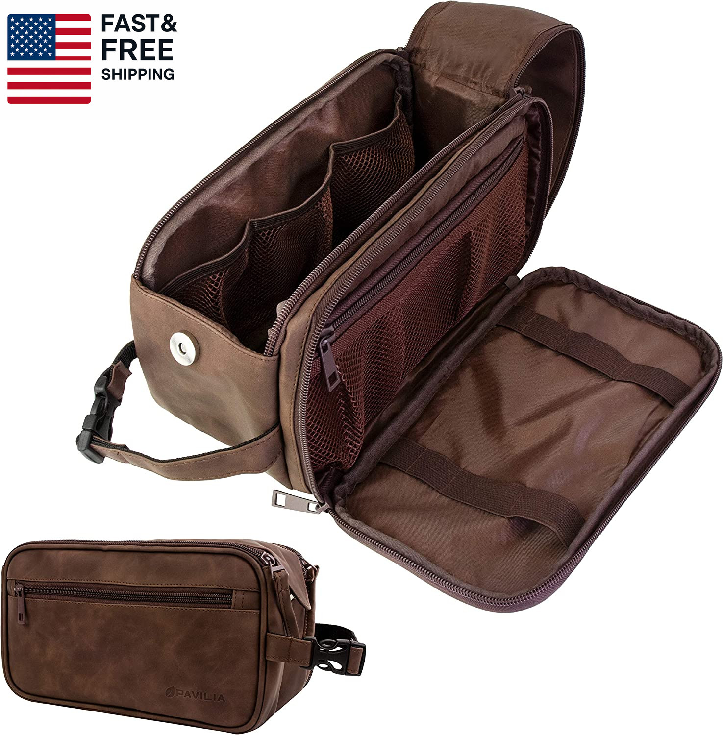 Toiletry Bag for Men, Travel Essentials Shaving Dopp Kit, Mens Travel Bag Toilet