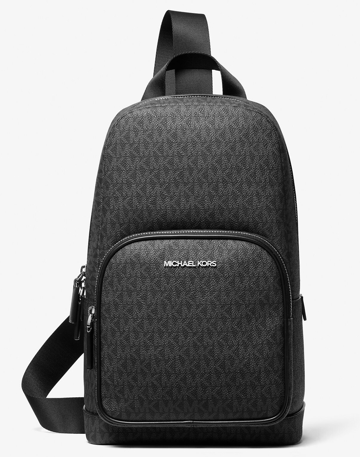 Michael Kors Cooper Commuter Sling Pack Backpack Signature Logo Black