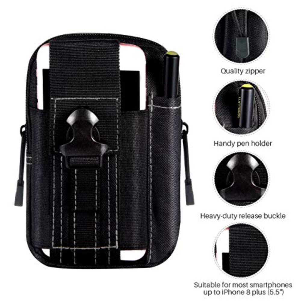 Tactical Molle Pouch EDC Multi-purpose Belt Waist Pack Bag Utility Phone Pocket