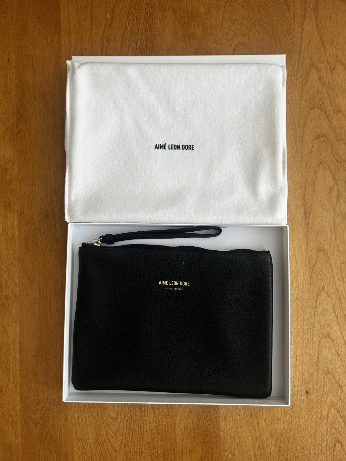 Aimé Leon Dore Large Jet Black Large Leather Pouch