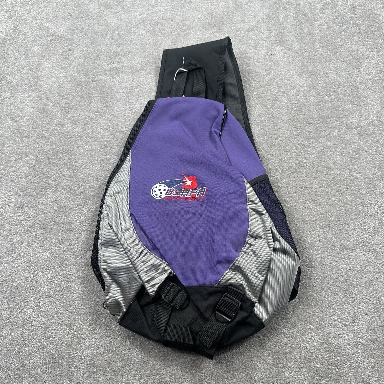 Augusta Sportswear Pickleball Shoulder Bag Back Pack Purple Black Gray