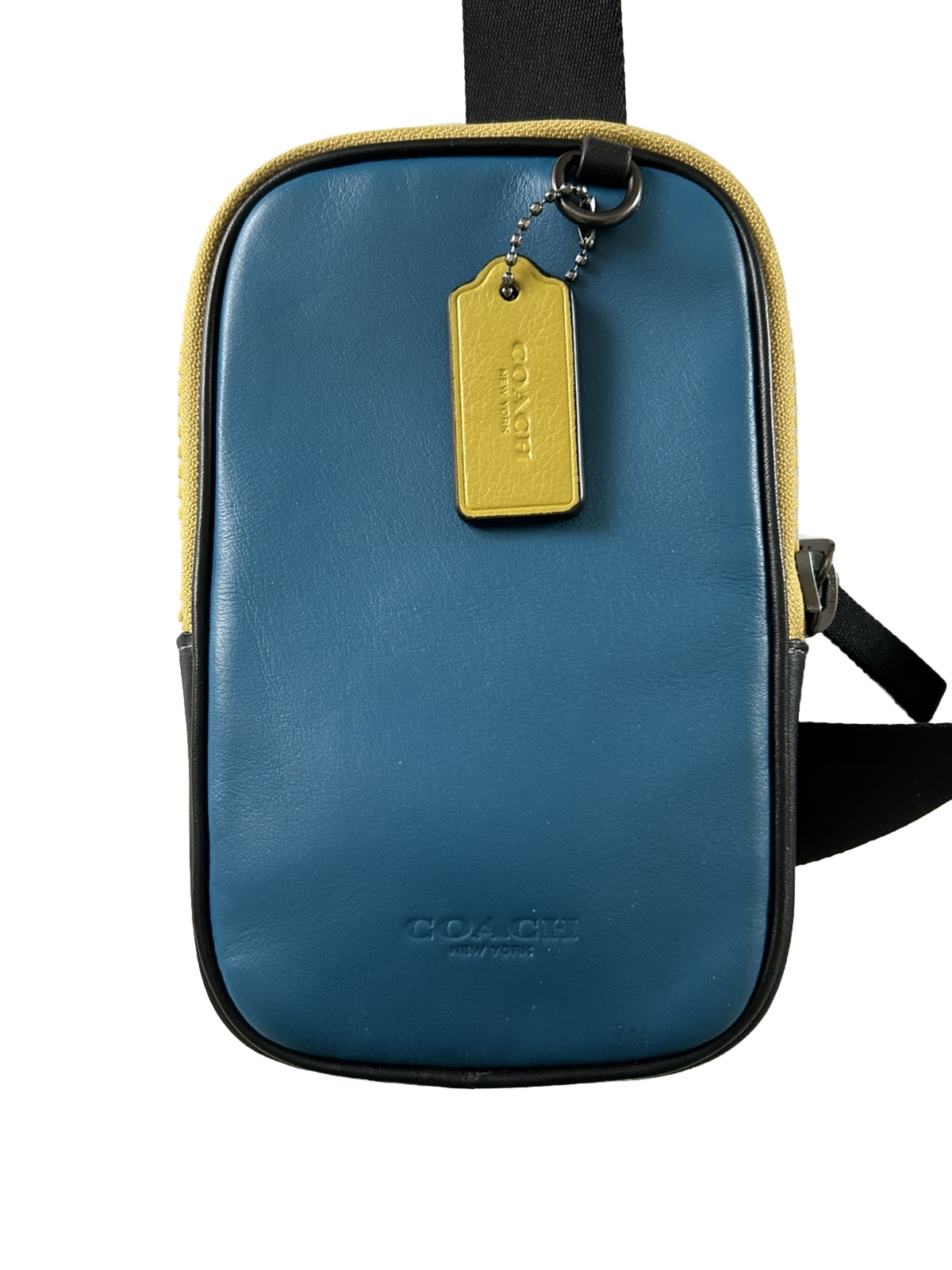 Coach Multifunction Phone Pack in Colorblock CH070 Gunmetal/Blue Jay NWOT
