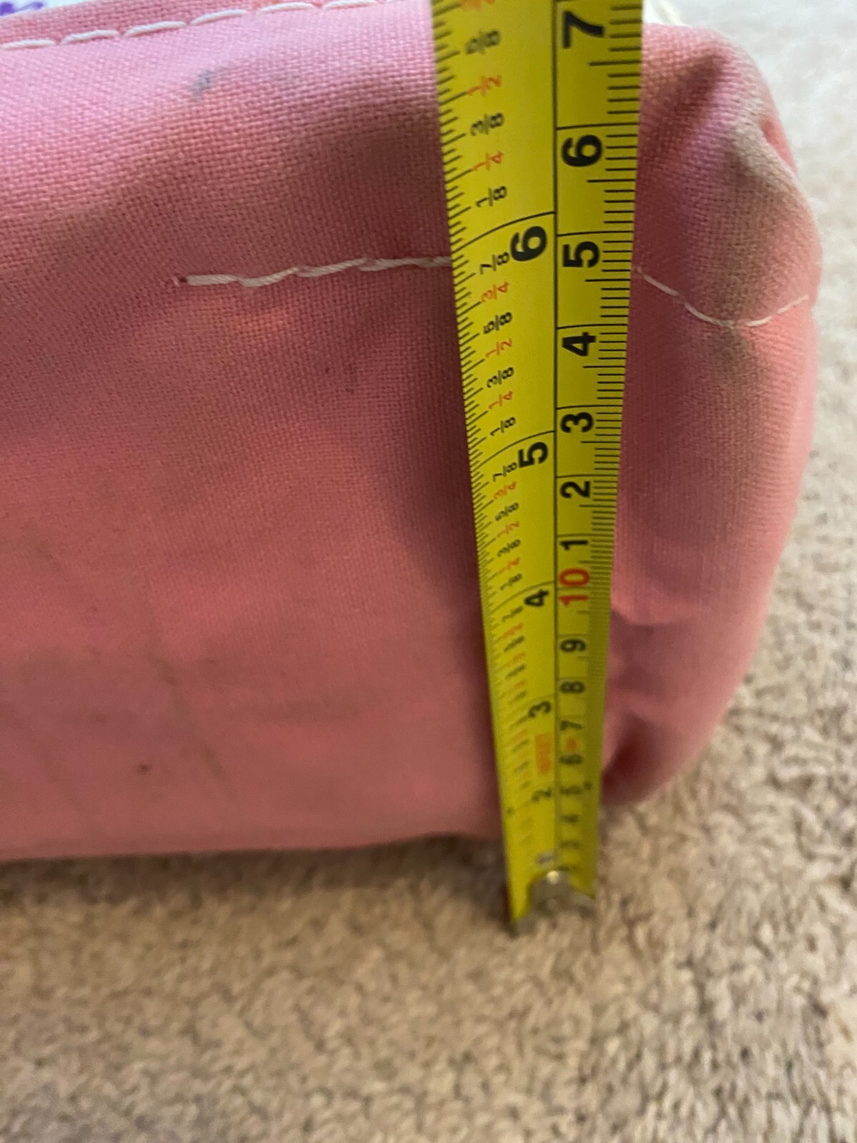 Vintage LL Bean Classic Canvas BOAT AND TOTE ZIPPER Bag PINK WHITE MOM