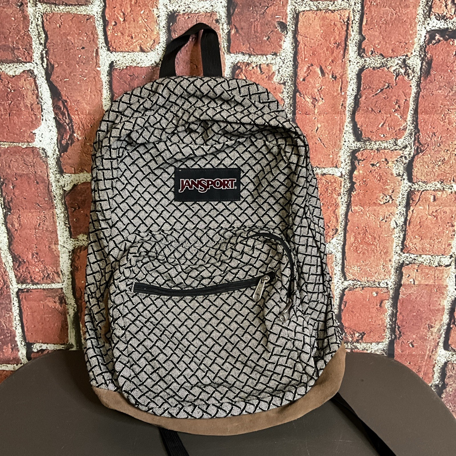 JanSport Originals Jacquard Backpack Leather Gray