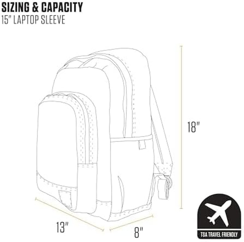 25L Classic Laptop Backpack, Durable Water-Resistant Pack W/ 15″ Laptop Sleeve a