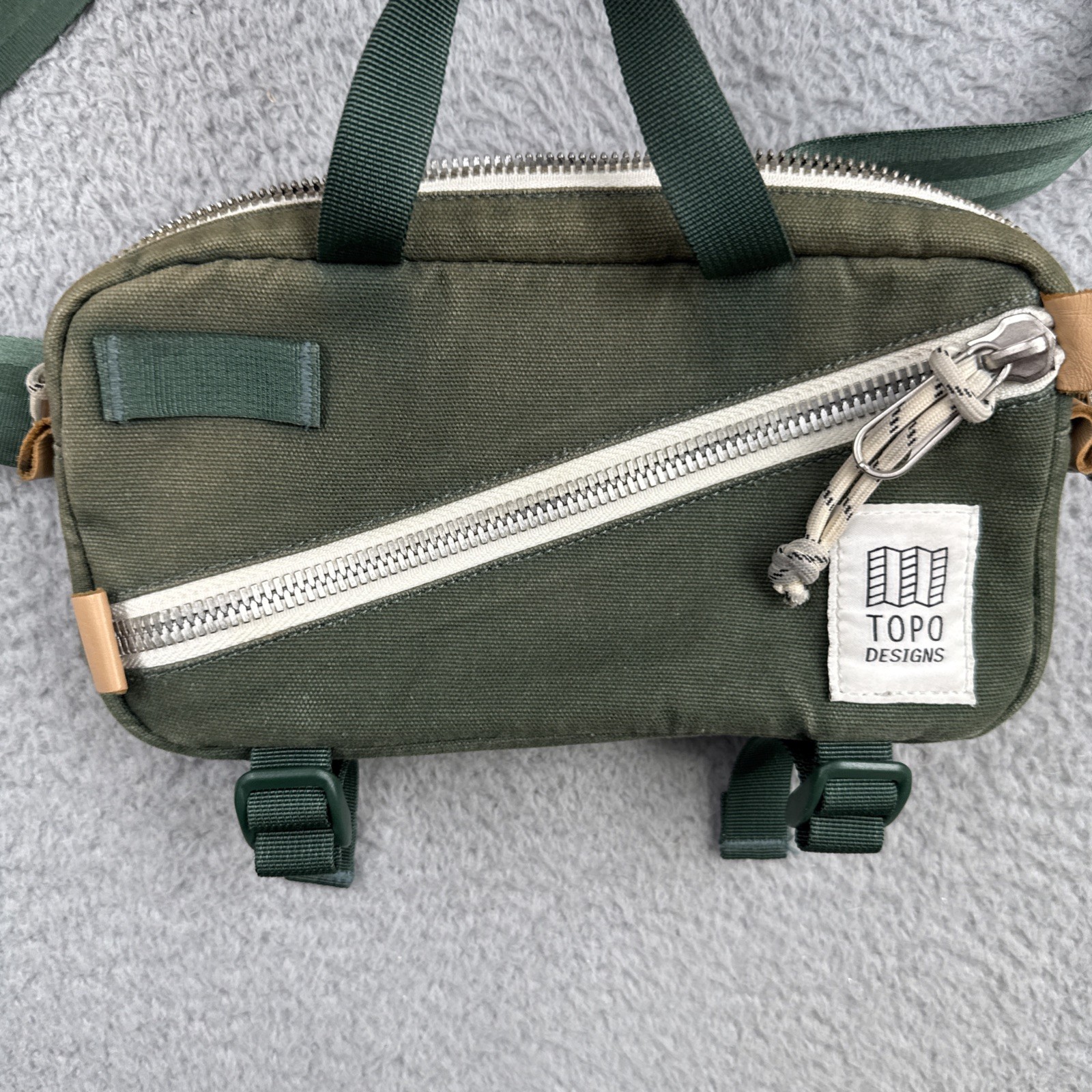 TOPO DESIGNS Mini Quick Pack Free People Fanny Hip Shoulder Bag Green Canvas