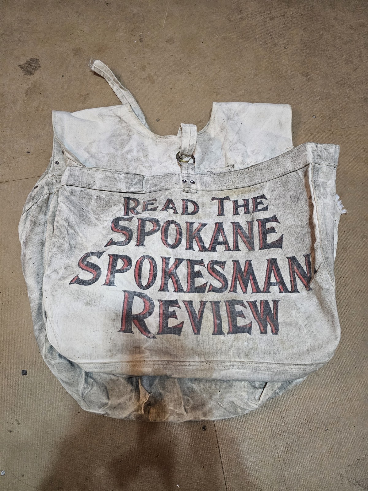 The SPOKESMAN REVIEW SPOKANE WA NEWSPAPER CARRIER BAG PAPER BOY SATCHEL 60s