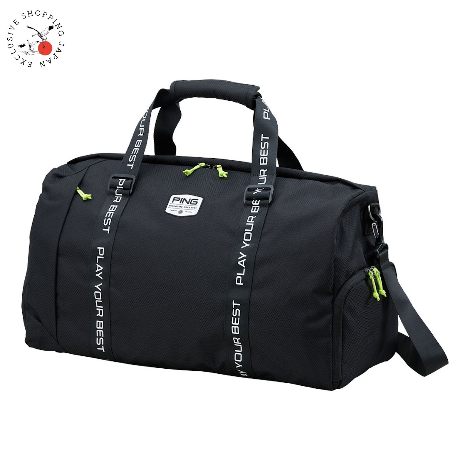 Ping Golf Black Boston Bag Duffel Bag Shoulder Logo Shoe Pocket 2025 Model New