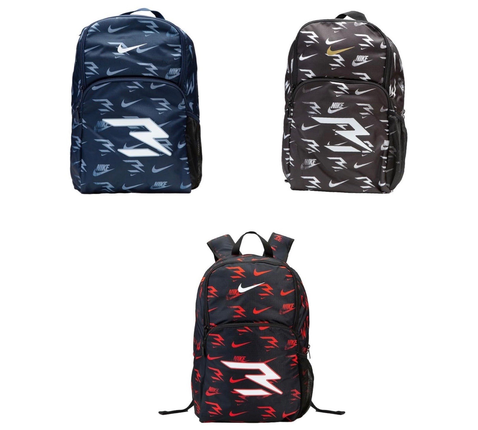 Nike 3 Brand Graphic Print Backpack Laptop Sleeves Organizer Pockets 9AT012