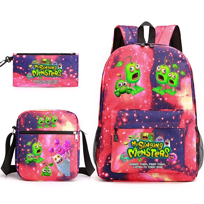 My Singing Monsters Backpack Satchel Shoulder Bag Pencil Case 3pcs kid gift