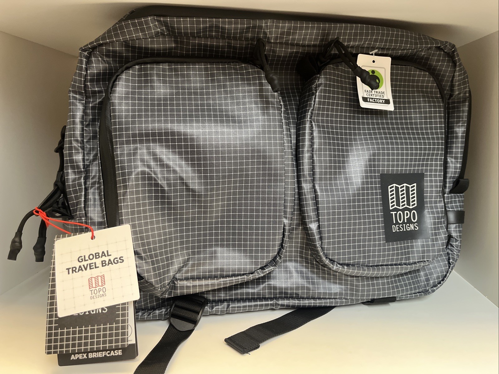 Topo Designs Apex Global Briefcase Black New With Tags