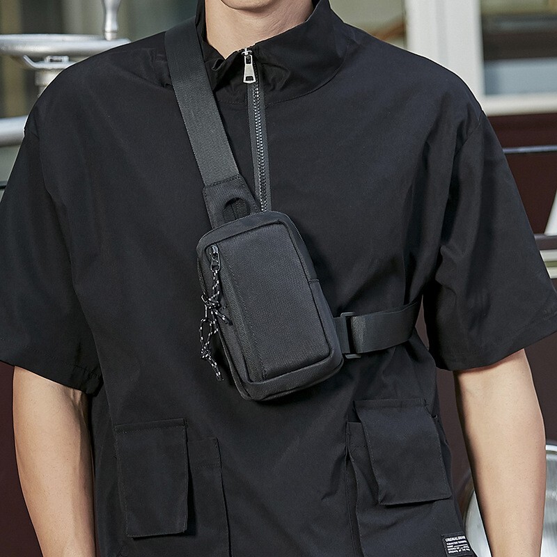 Men’s Shoulder Bag Oxford Chest Bag Sling Crossbody Bag Casual Travel Phone Bag