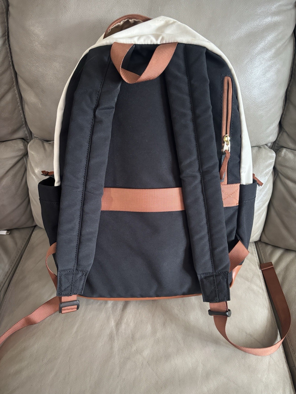 LOVEVOOK Backpack Black Beige Brown Zip Closure Adjustable Strap Pockets