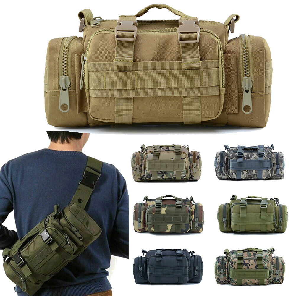 Tactical Military Molle Chest Fanny Pack Camo Backpack Camping Hiking Travel Bag
