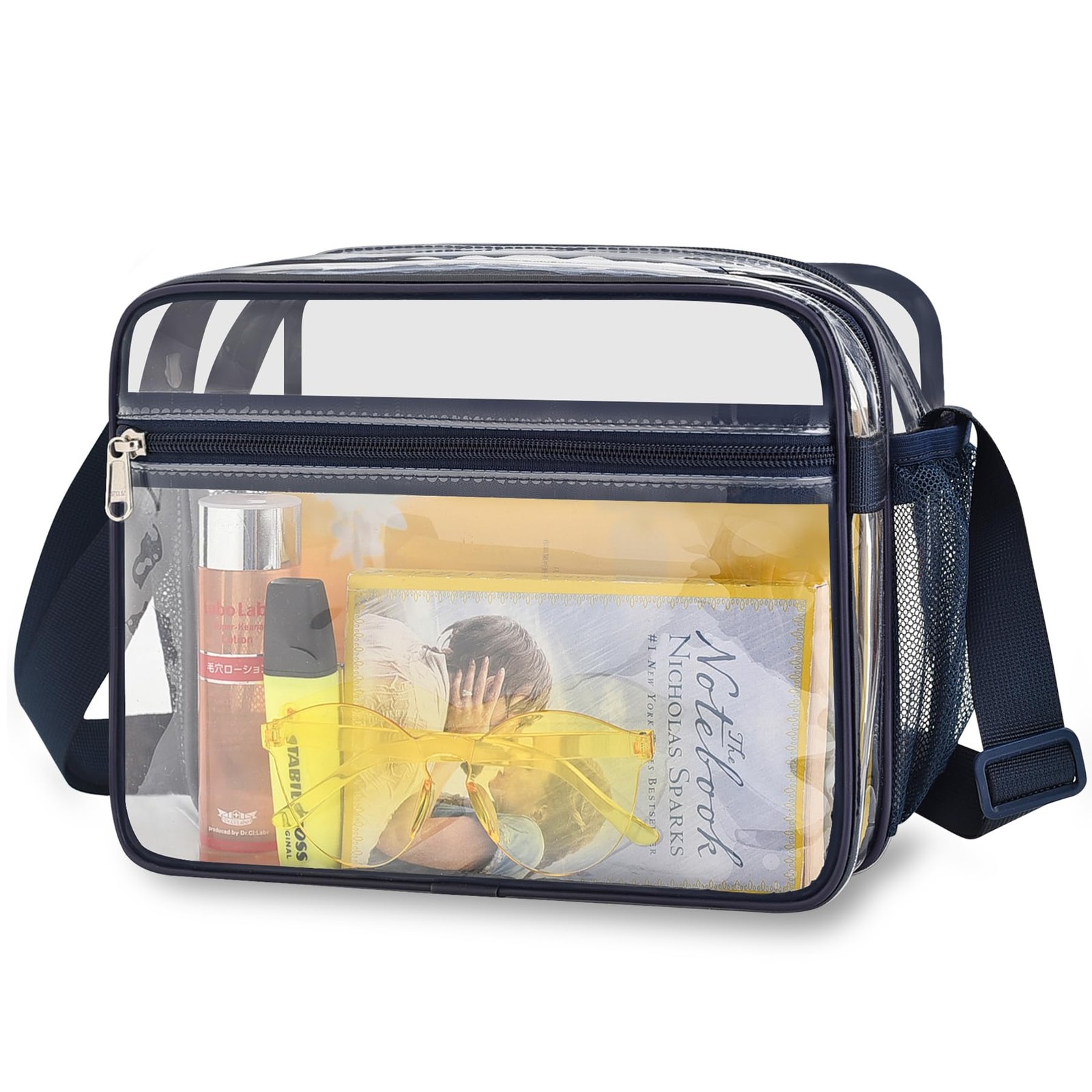 2 Compartment Clear Stadium Messenger Bag For Concerts Games Events