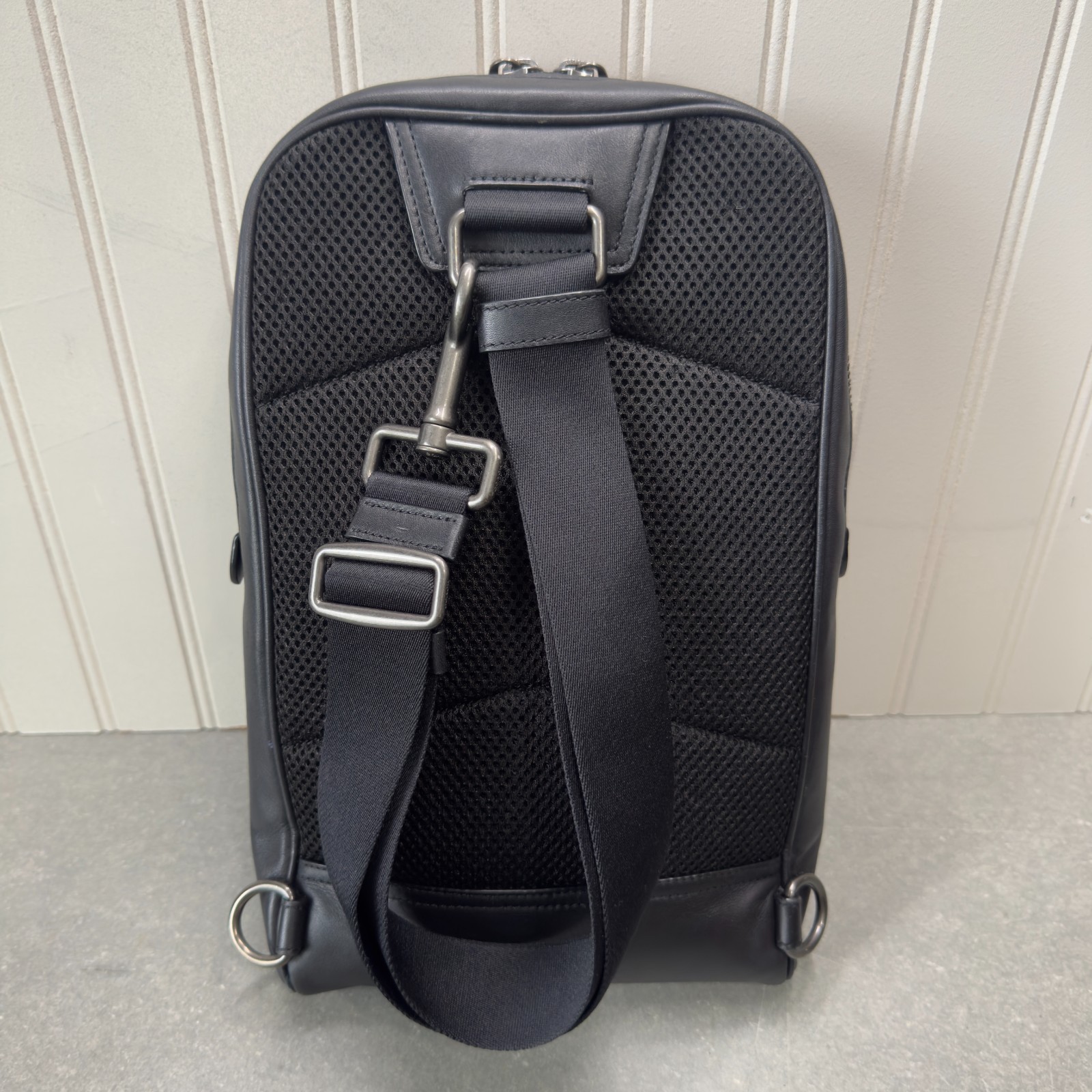 Coach West Sling Backpack (Style No. C1362)-Black w/Coach Stripes EUC