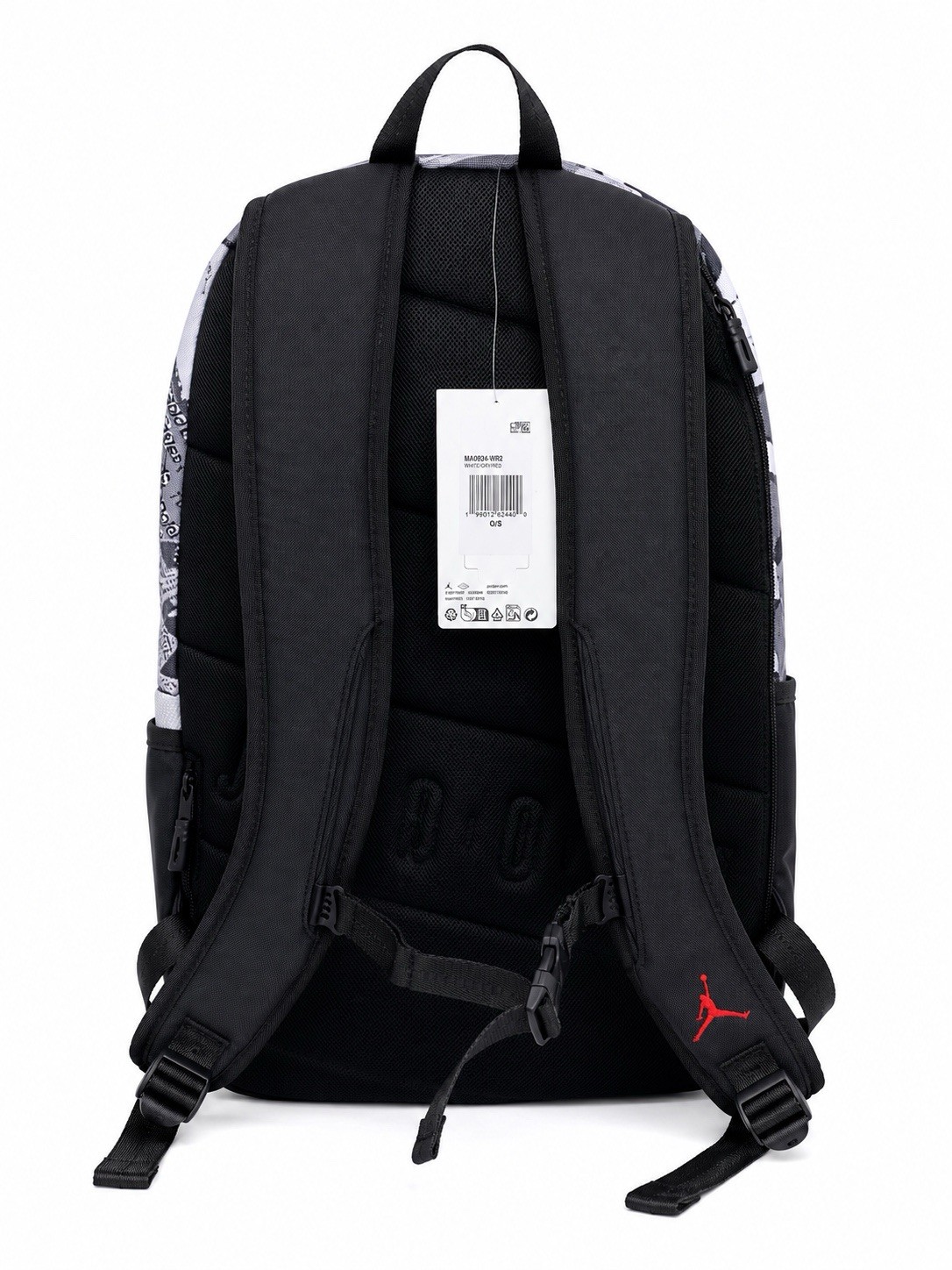 Jordan Backpack Black White Graphic Print Laptop School Travel Bookbag NWT