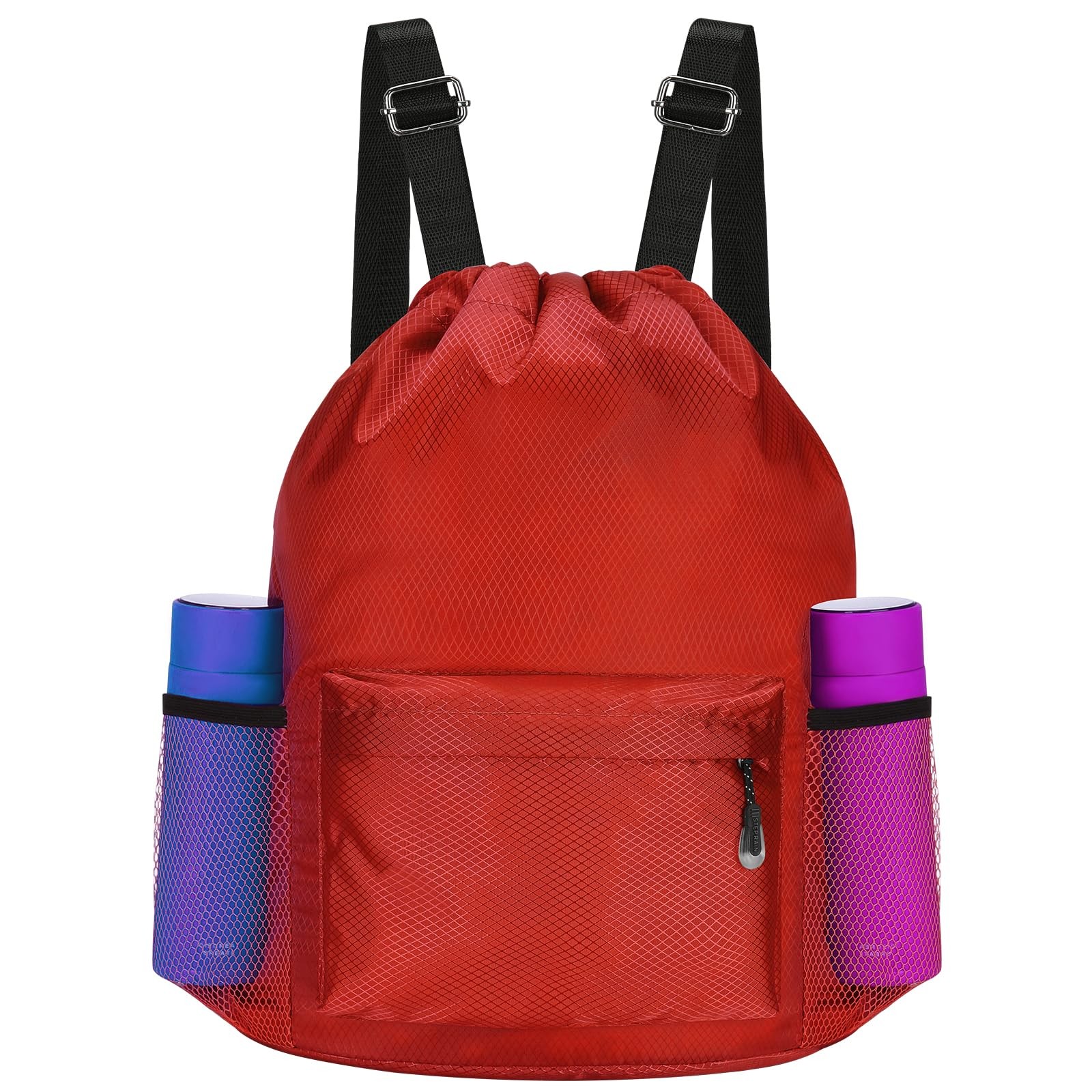 Waterproof Drawstring Bag, Lightweight String Backpack with Water Bottle Hold…