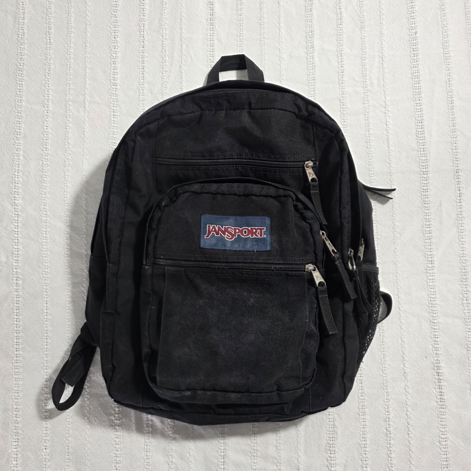 JanSport Big Student Backpack Black Multi-Pocket Adjustable Straps 17in