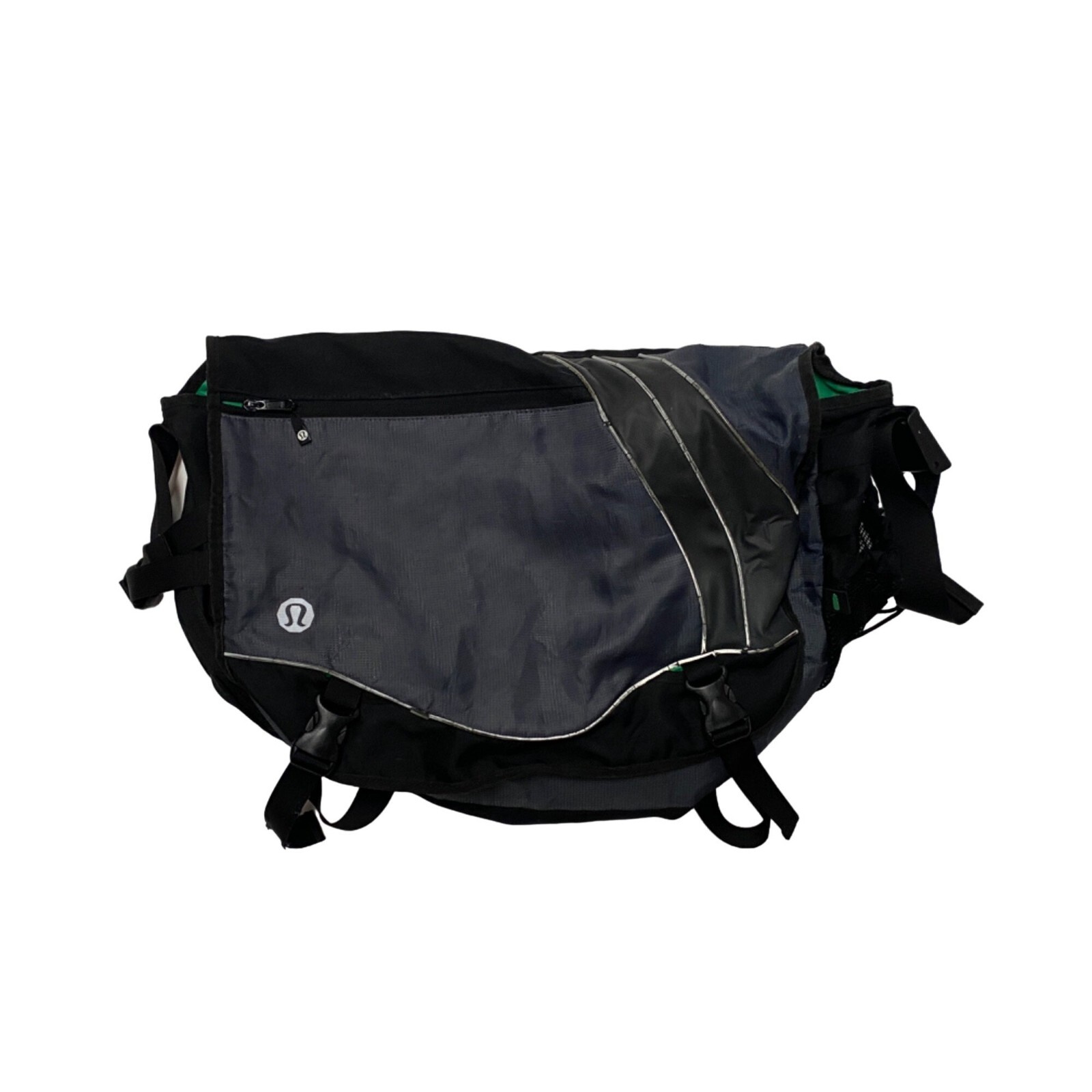 Lululemon Crossbody Messenger Bag Gray Green Black 19″(W) x 7″(D) x 14″(H)