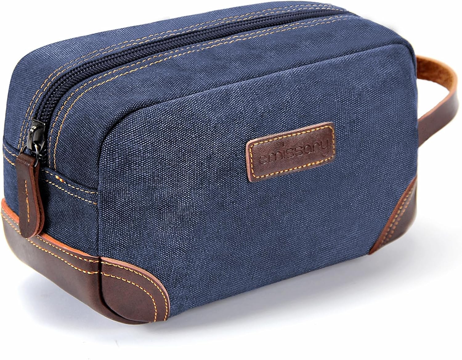 Men’S Toiletry Bag, Leather and Canvas Travel Toiletry Bag, Dopp Kit for Men, Tr