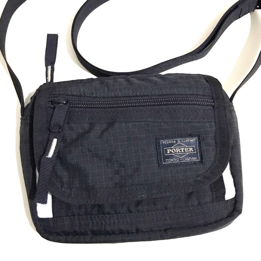 Authentic 吉田カバン PORTER Black Nylon Mini Shoulder Bag 15cm x 19cm x 5cm Excellent