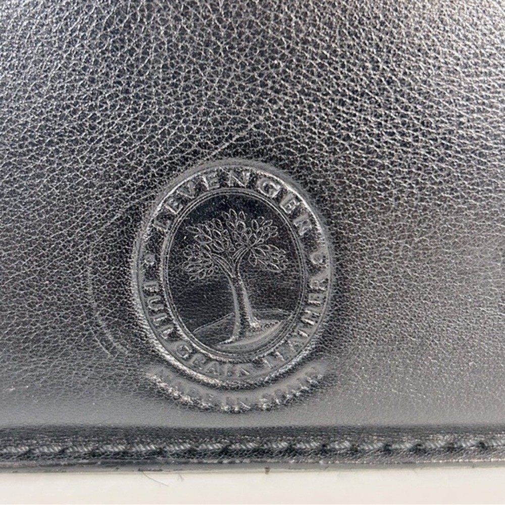 Levenger Black Full Grain Leather Shoulder Messenger Bag Briefcase From Spain