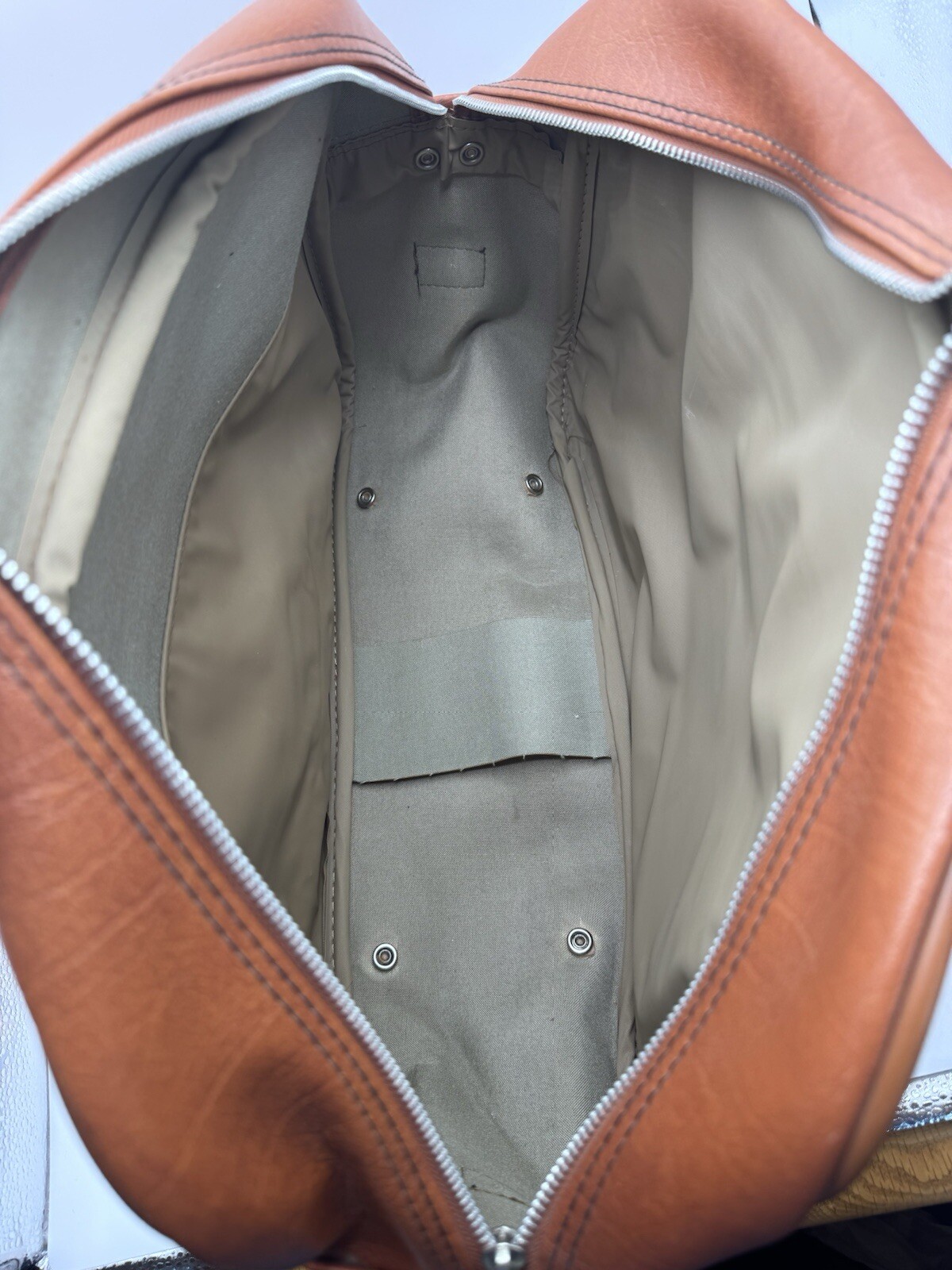 Vintage Sears Leather Bag Briefcase Carry-On Travel Hobo 18″x 11″x 6.5″