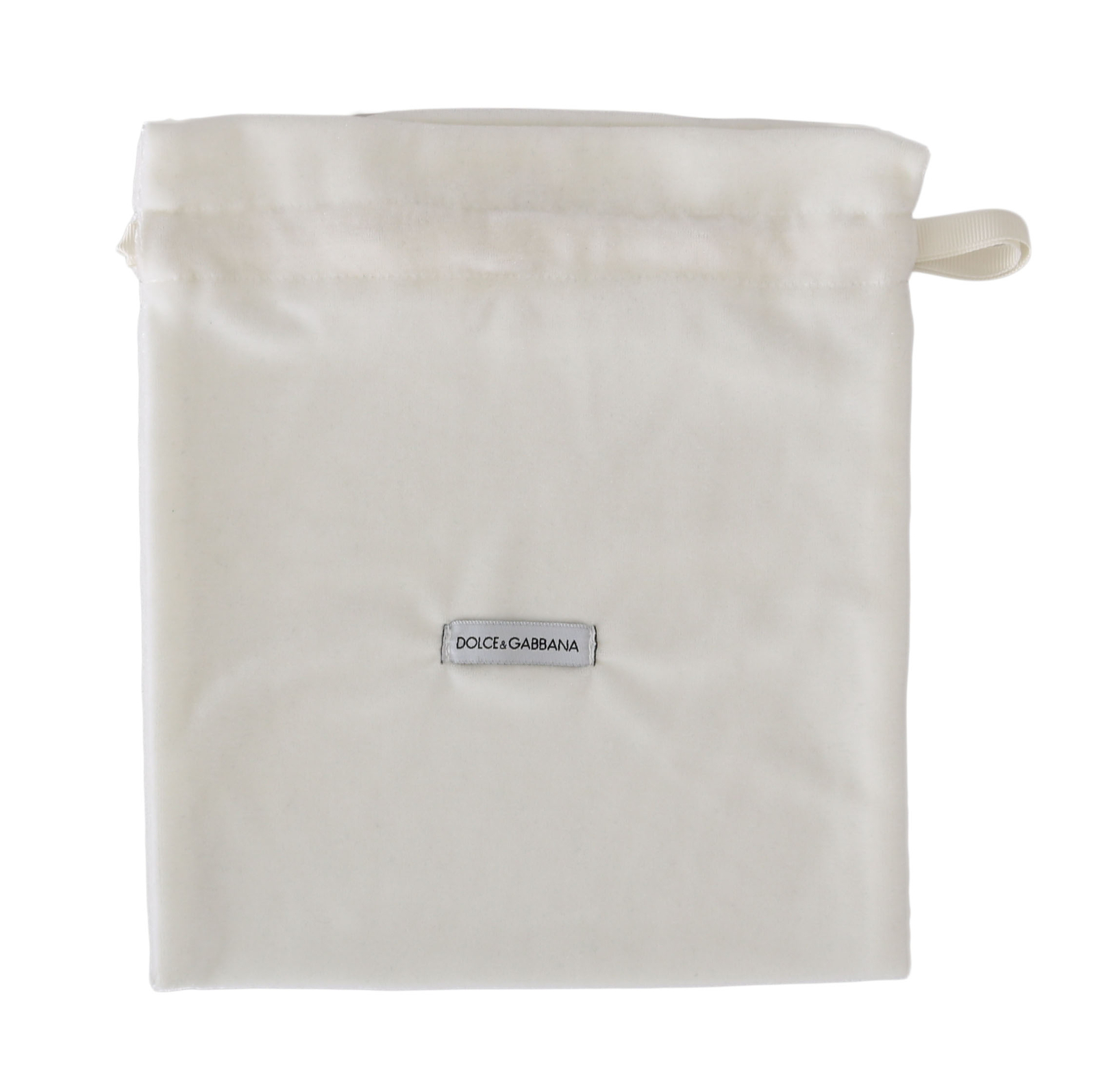 DOLCE & GABBANA Dustbag Cover Bag Cotton White Drawstring Small 23cm x 21cm