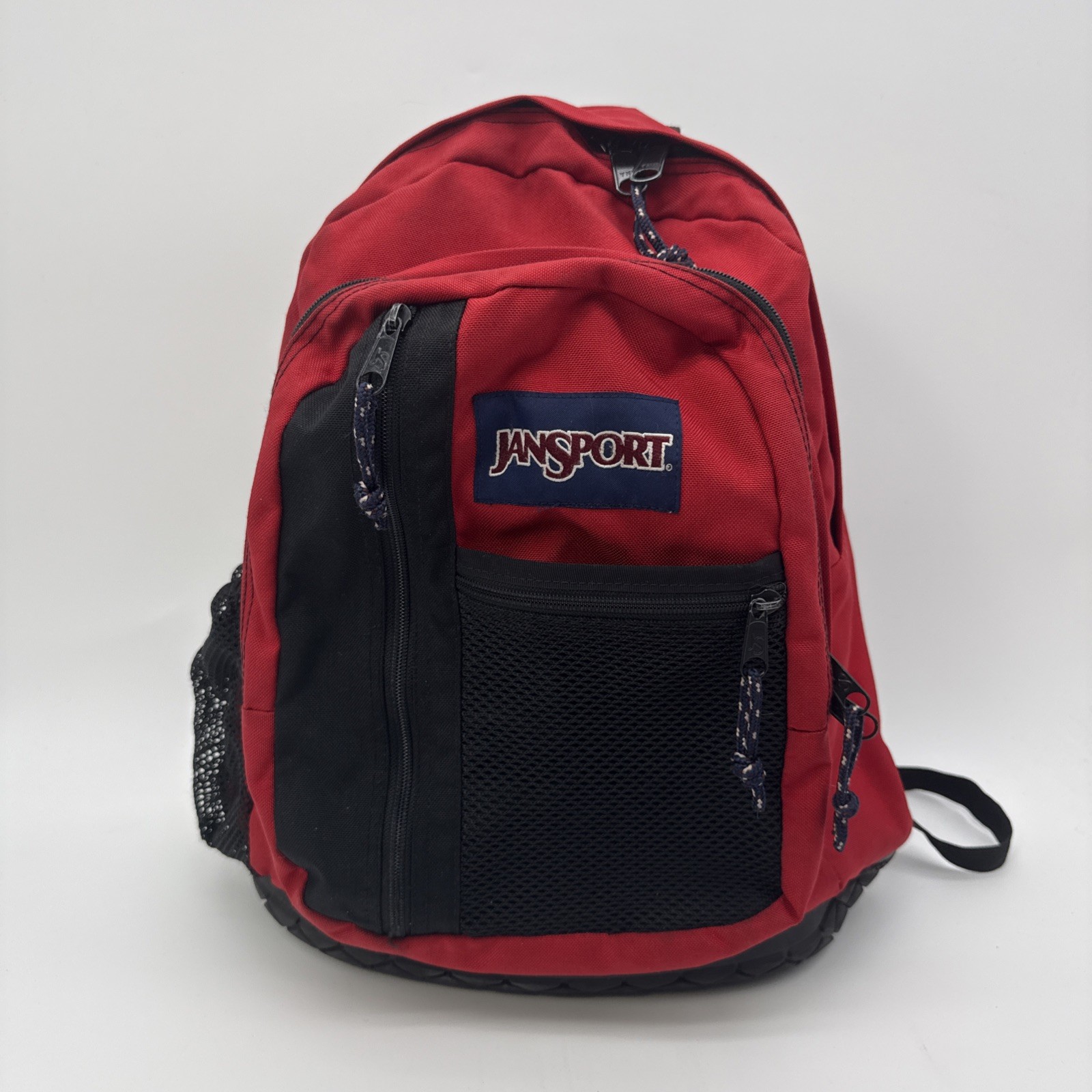 Vintage 1990s JanSport Sole Survivor Rubber Tire Bottom Backpack School Bag Red