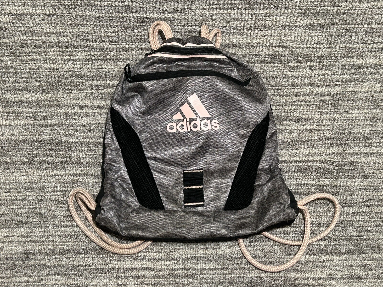 Adidas Alliance Sackpack Sling Backpack School College Sport Alliance Pink Gray