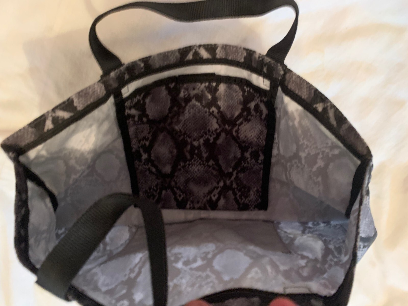 TUMI Alpha Python Roll Up Leather Travel Shopper Carry on Bag Tote Weekender