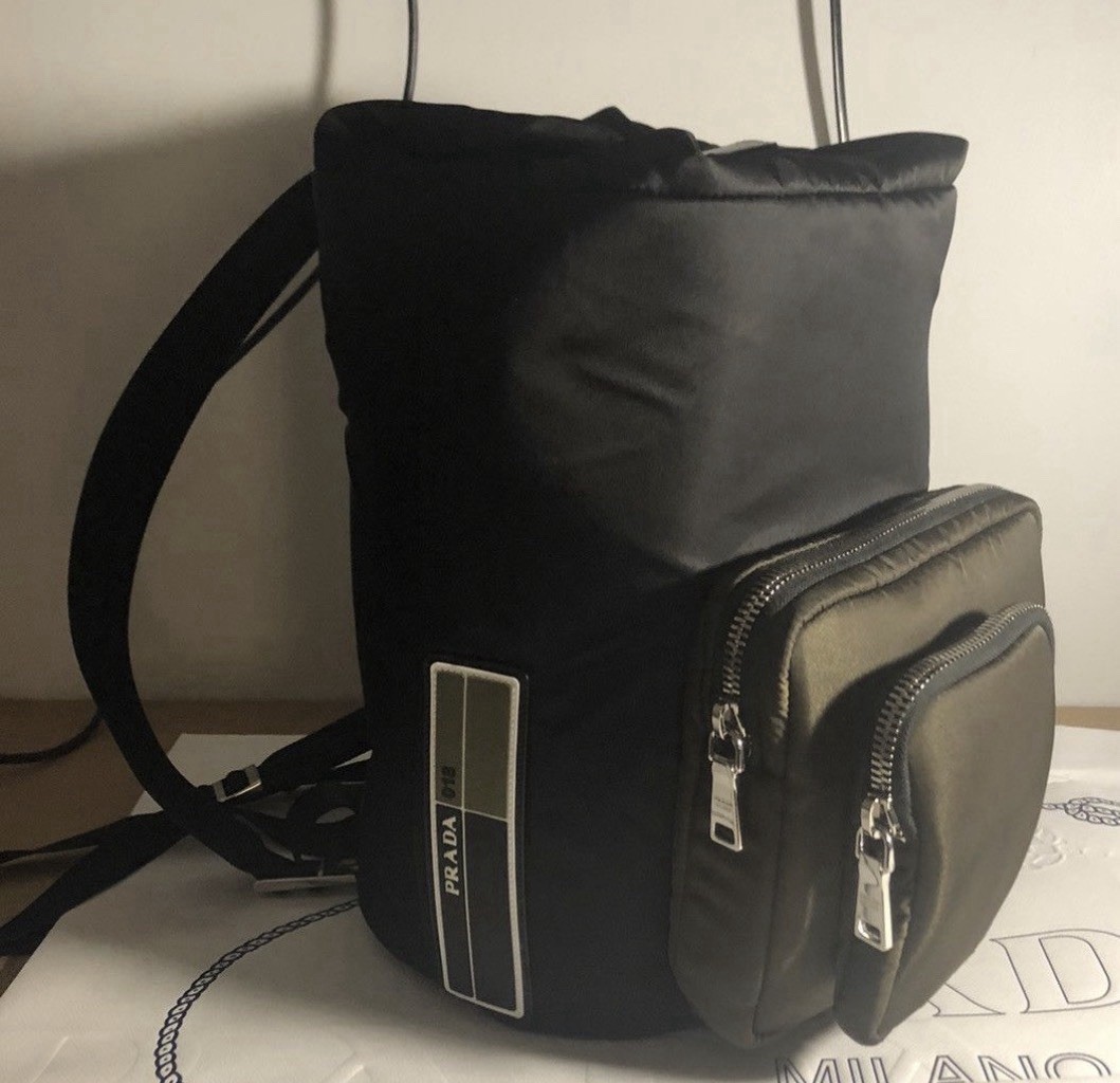 Prada 018 Collection Men’s Backpack with Side handles for duffle Bag